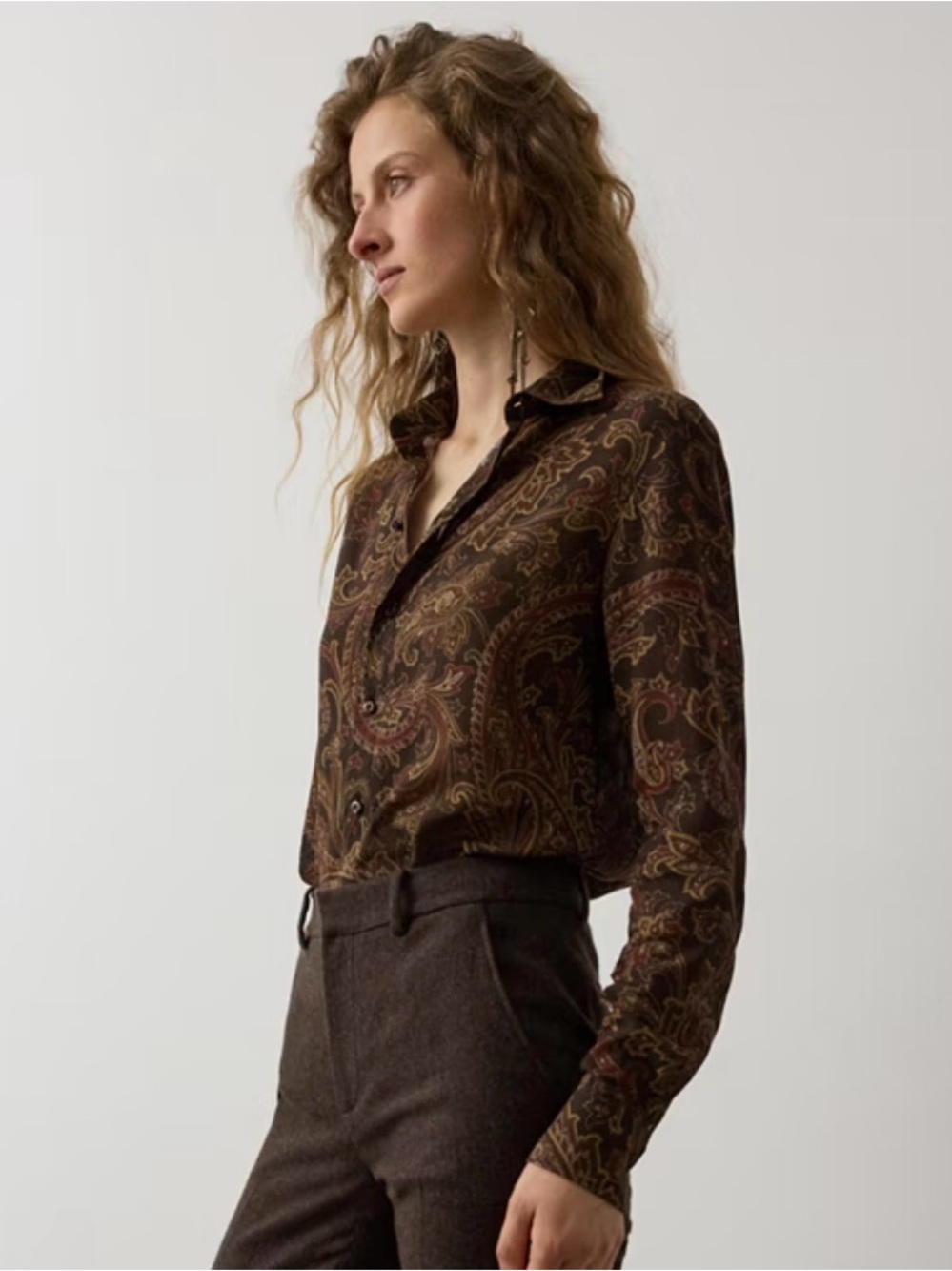 Ralph Lauren Silk Button Down Blouse